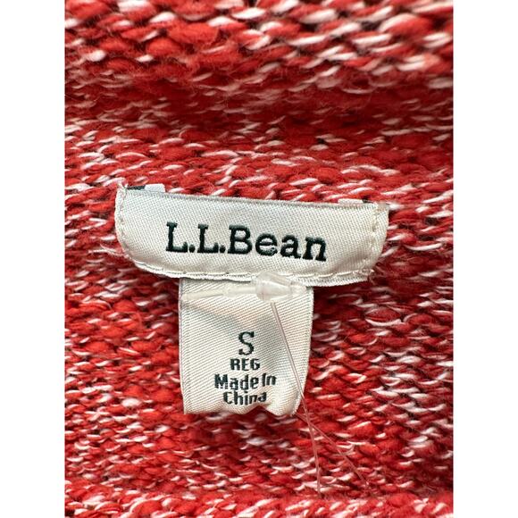 🆕 L.L.BEAN | Orange Heathered Cotton Funnel Neck Long Sleeve Sweater | Small - Picture 4 of 8